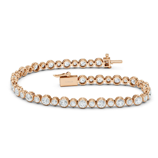 Asymmetrical Bezel-Set Round Tennis Bracelet