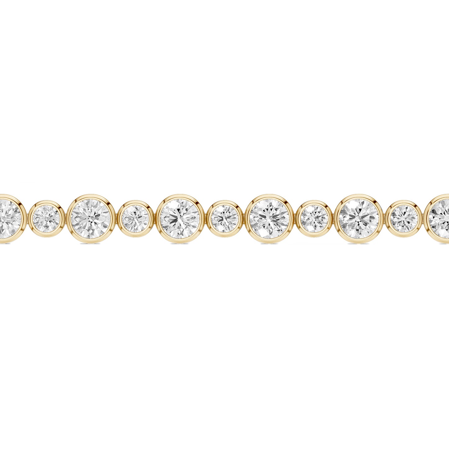 Asymmetrical Bezel-Set Round Tennis Bracelet