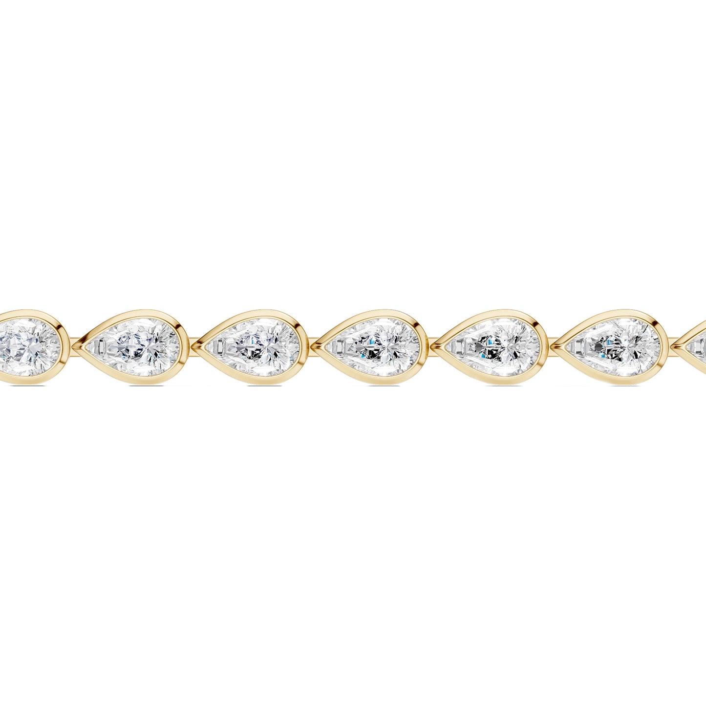 Bezel-set Pear Diamond Tennis Bracelet