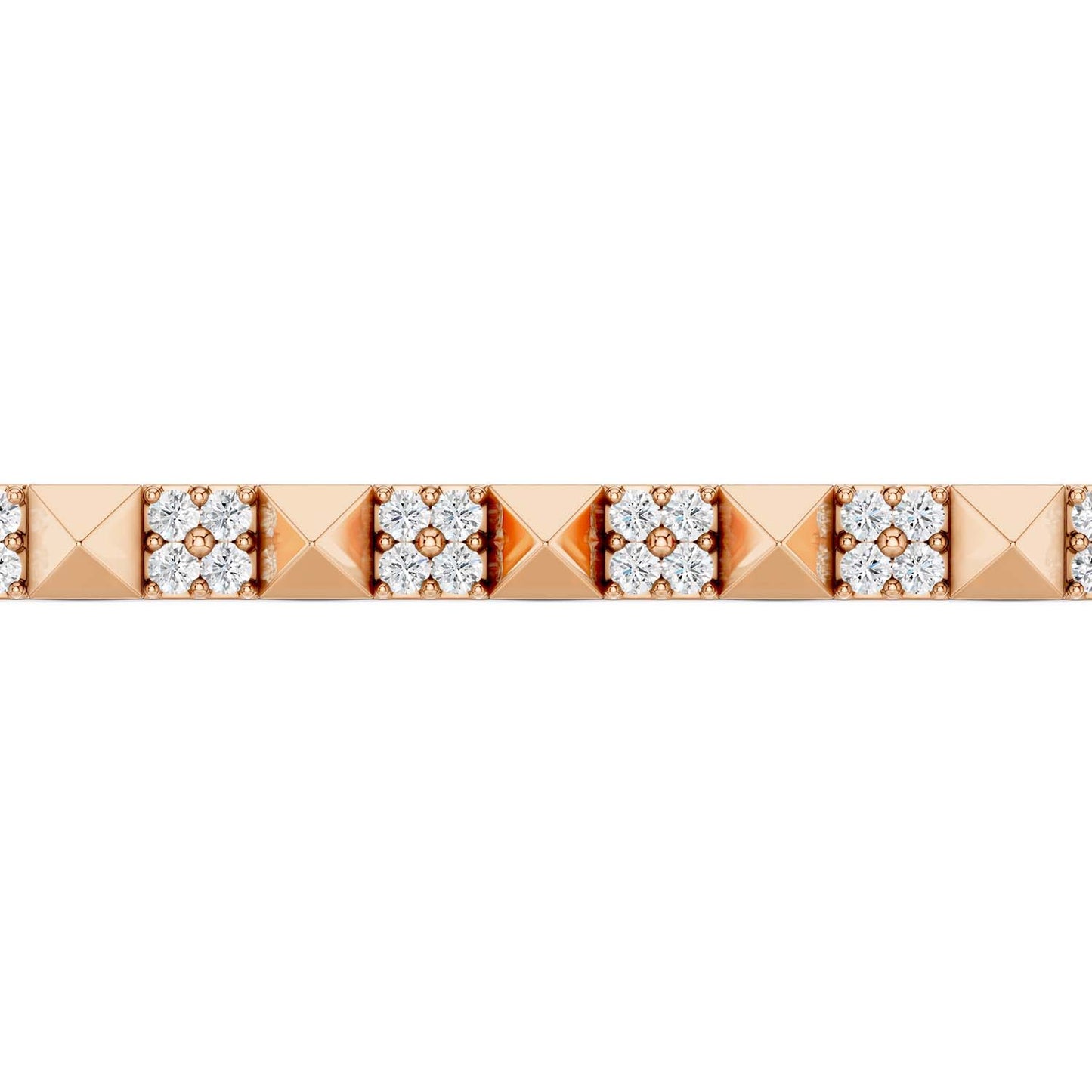 Pyramid Sequence Diamond Bolo Bracelet