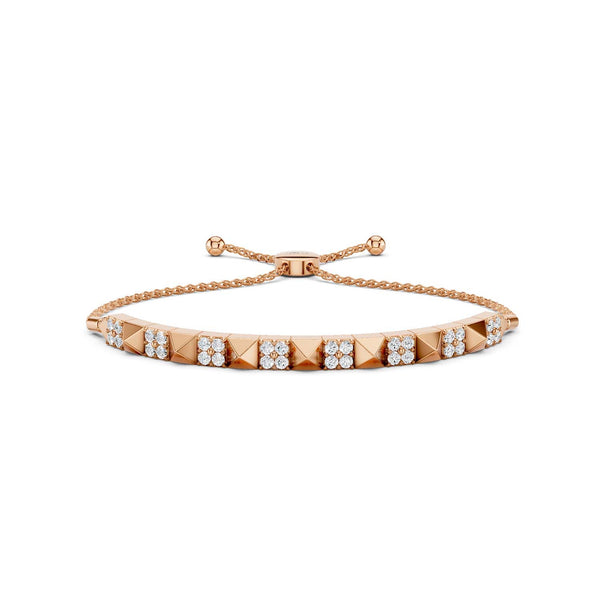 Pyramid Sequence Diamond Bolo Bracelet