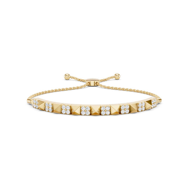 Pyramid Sequence Diamond Bolo Bracelet