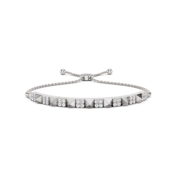 Pyramid Sequence Diamond Bolo Bracelet