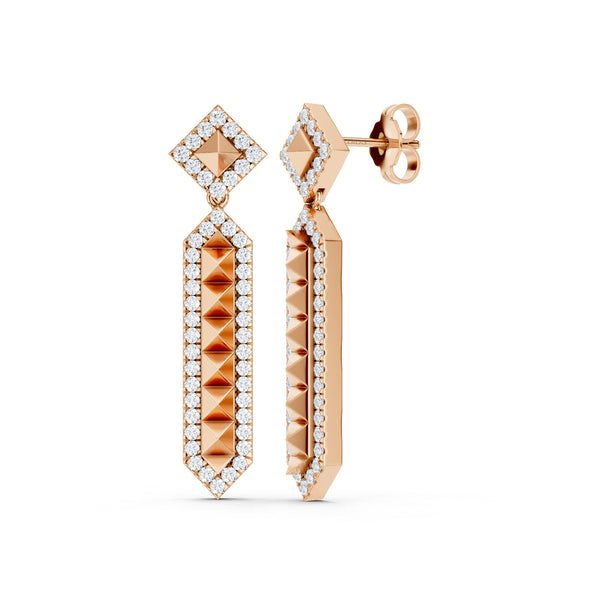 Cascading Pyramid Drop Earrings