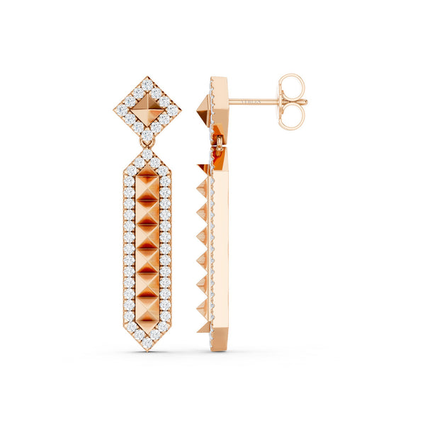 Cascading Pyramid Drop Earrings