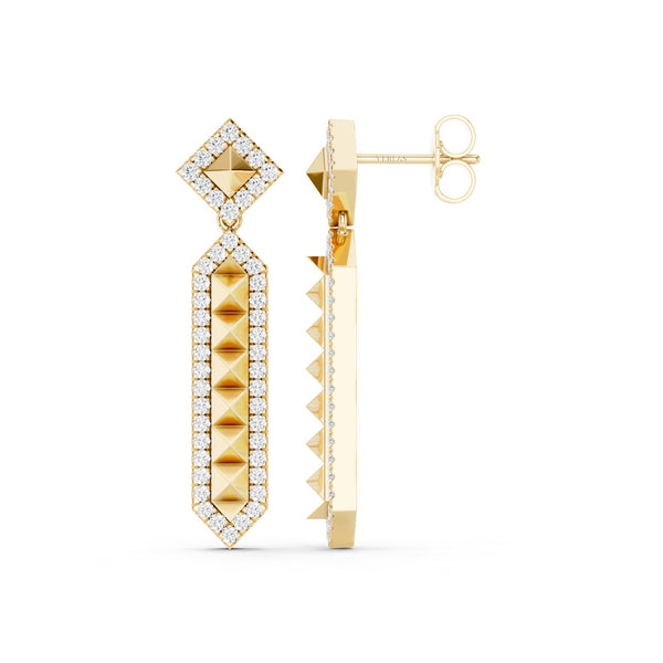 Cascading Pyramid Drop Earrings