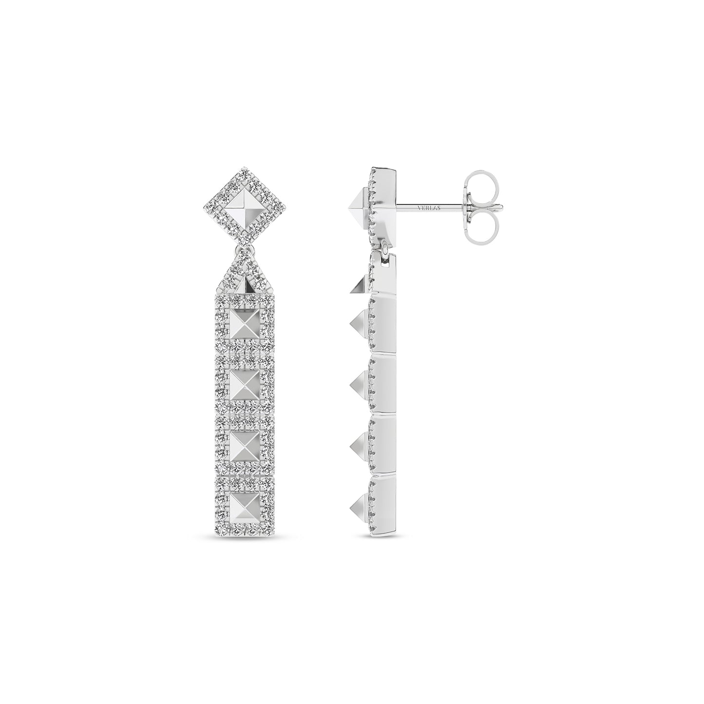 Cascading Pyramid Geometric Drop Earrings