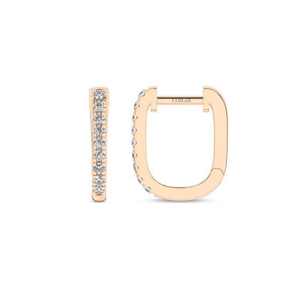 U Shape Diamond Huggie Hoops