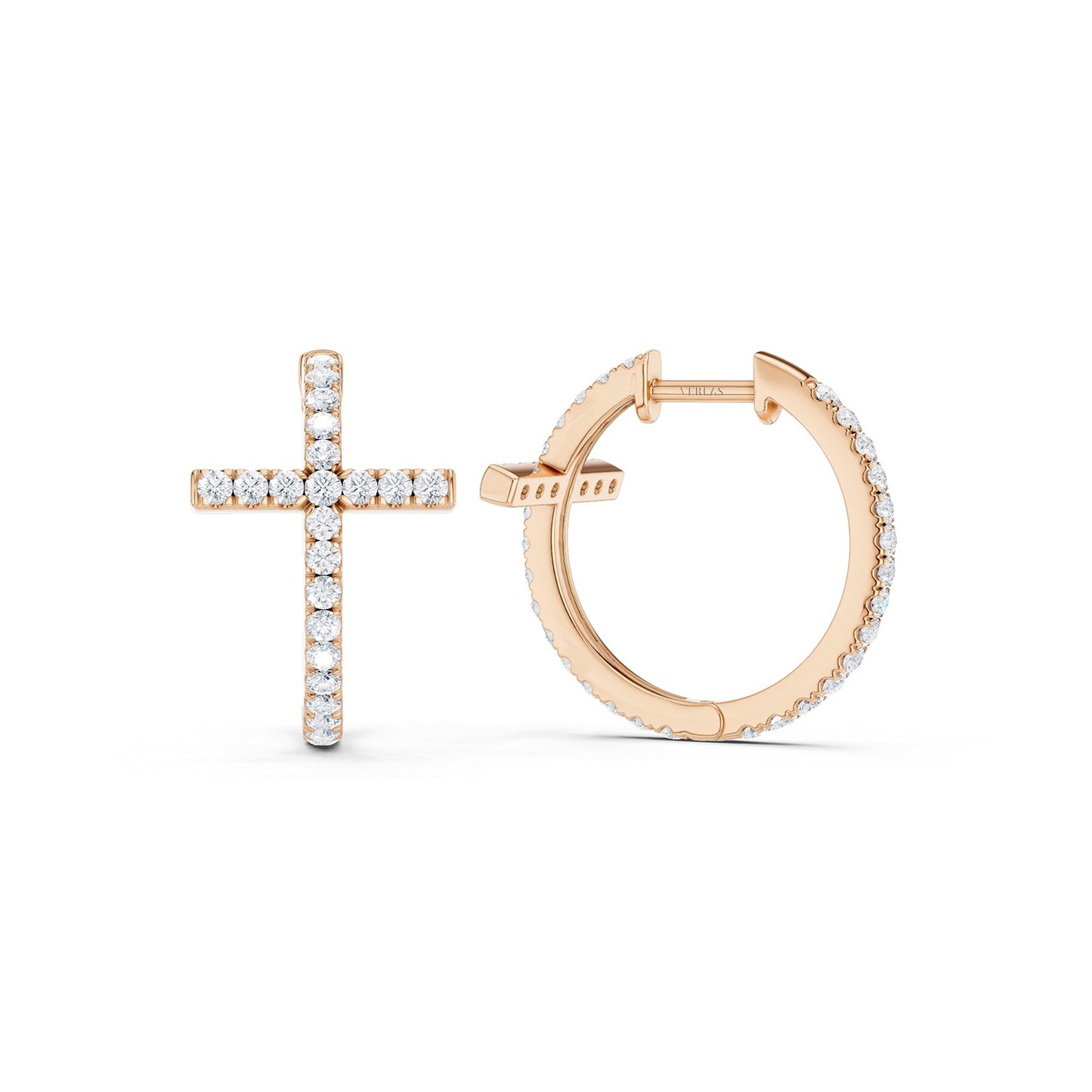 Cross Huggie Large Hoops