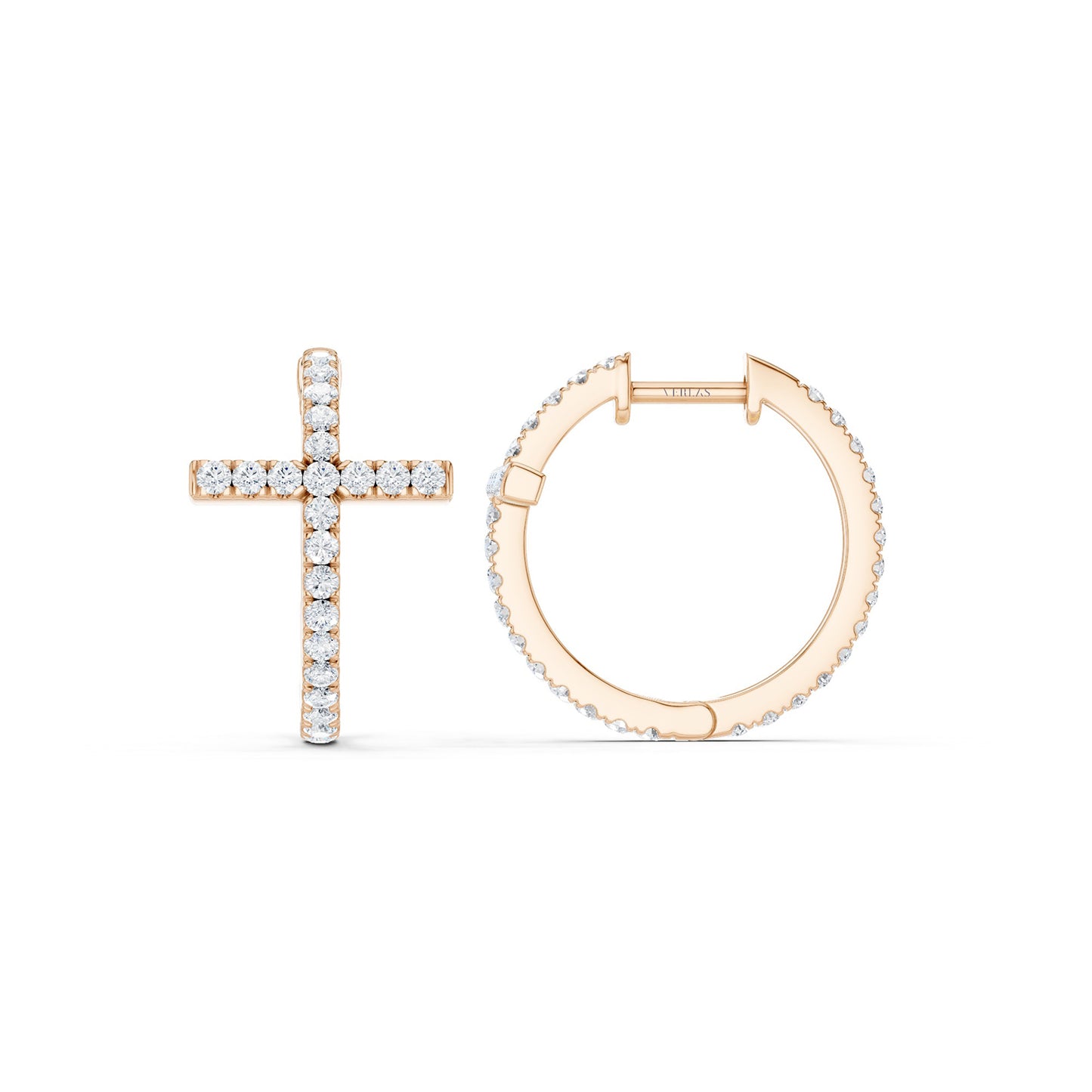 Cross Huggie Large Hoops