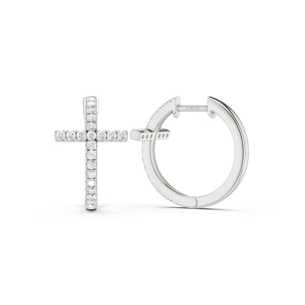 Cross Huggie Small Hoops