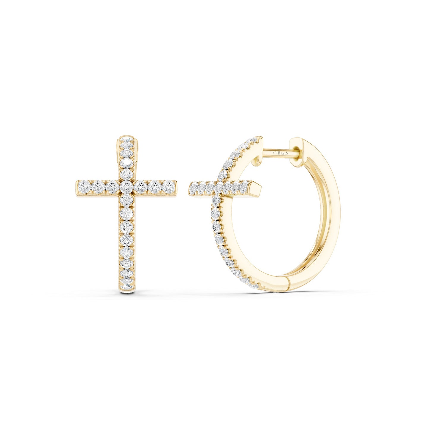 Cross Huggie Small Hoops