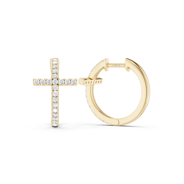 Cross Huggie Small Hoops