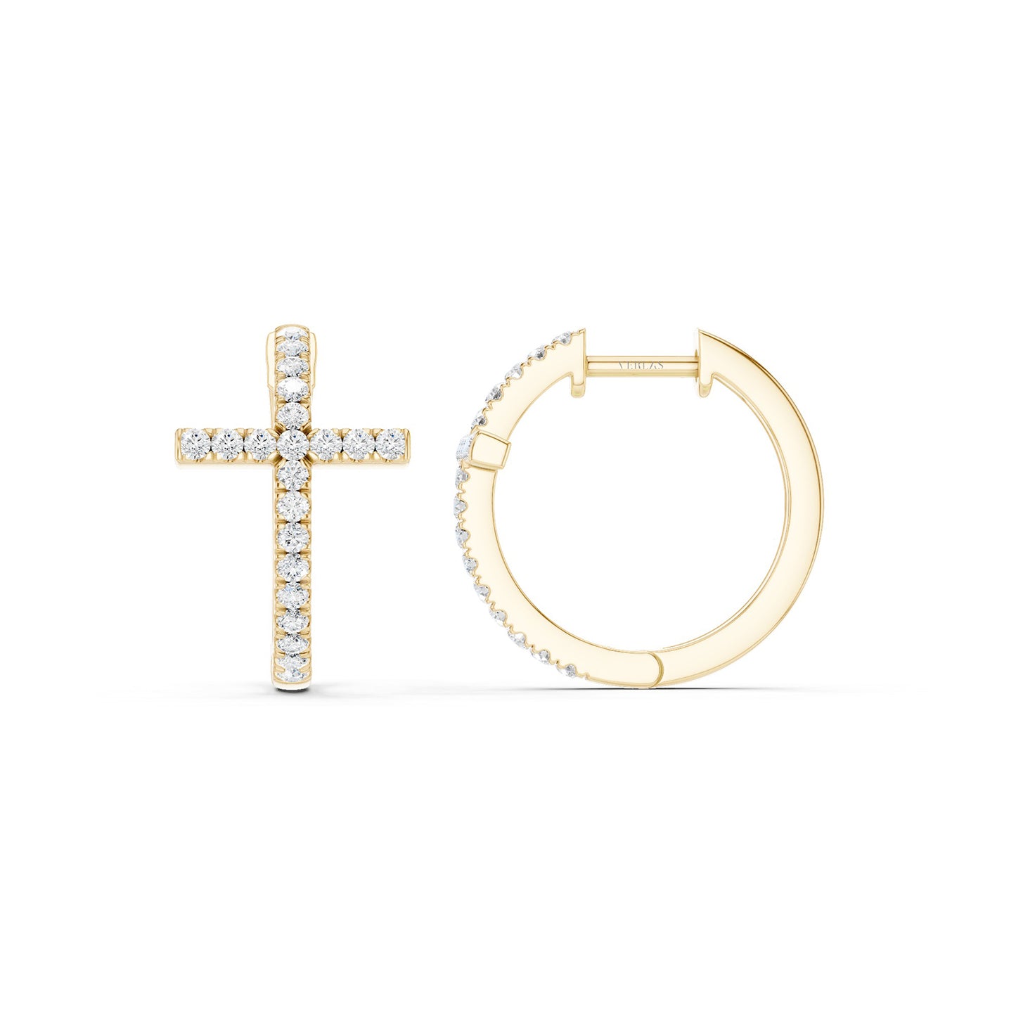 Cross Huggie Small Hoops