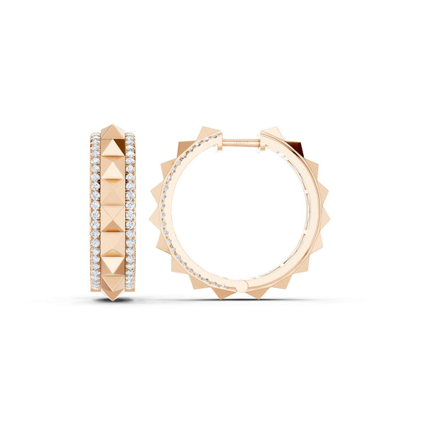 Pyramid Spiked Diamond Hoops
