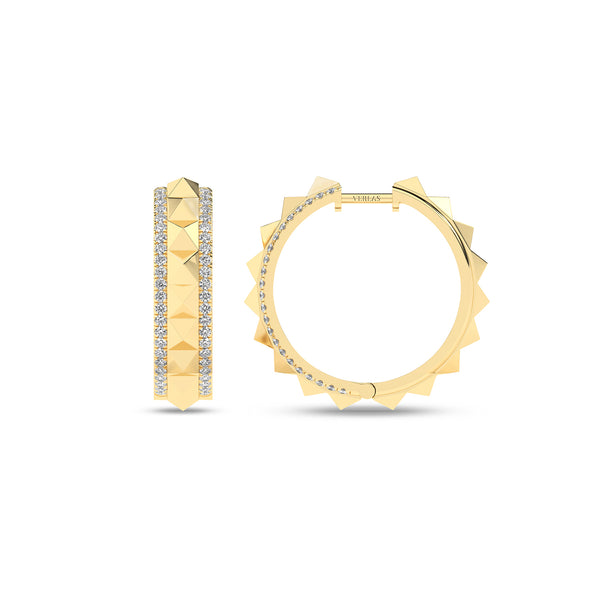 Pyramid Spiked Diamond Hoops