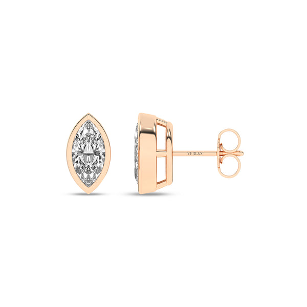 Bezel-Set Marquise Studs