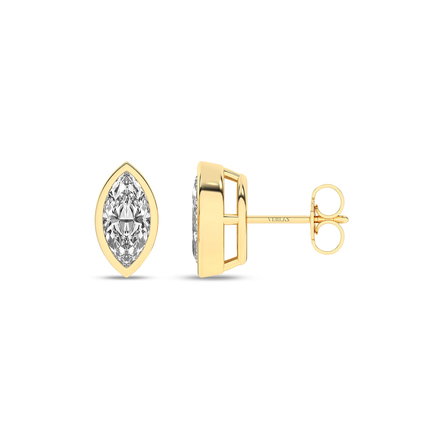 Bezel-Set Marquise Studs