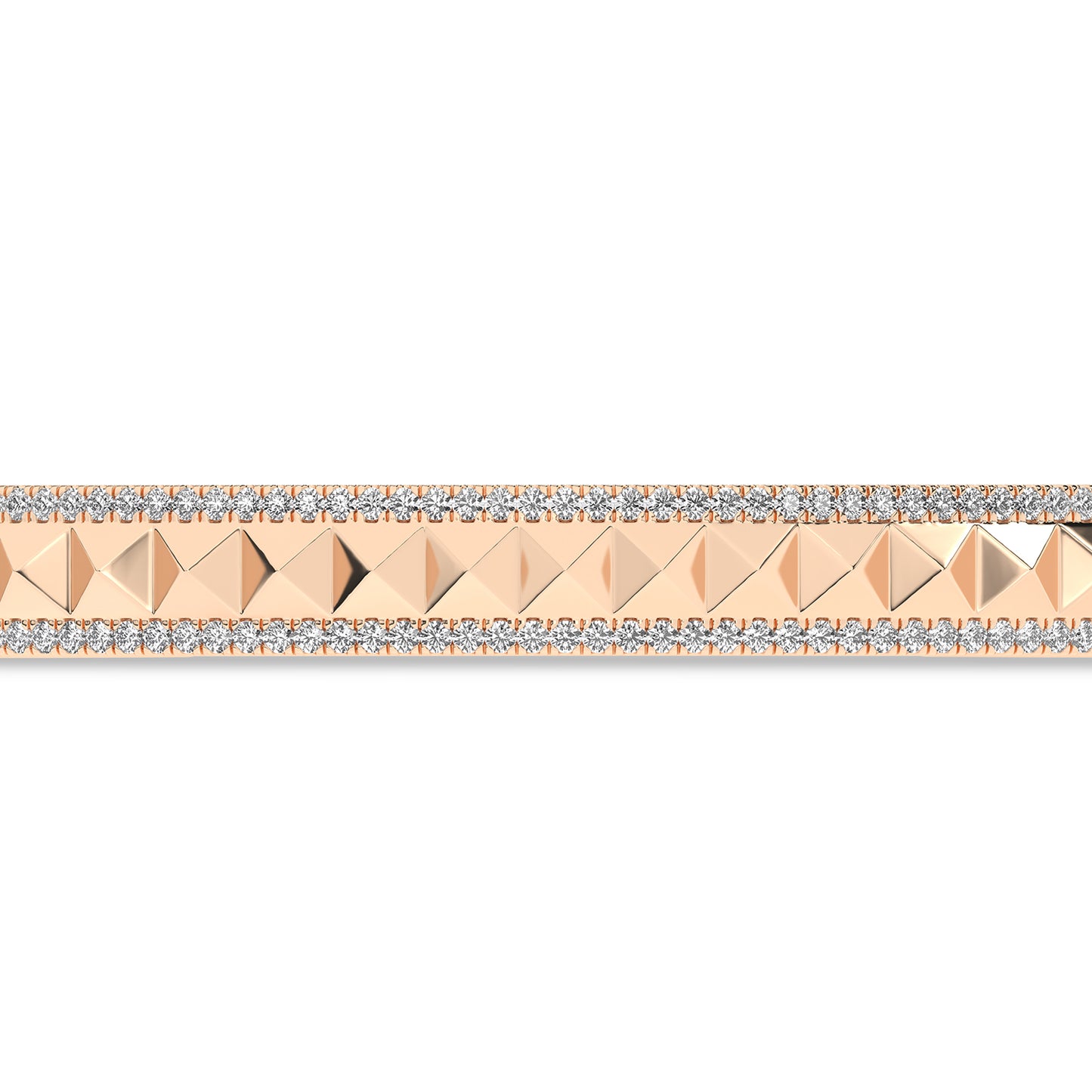 Pyramid Spiked Diamond Cuff Bracelet