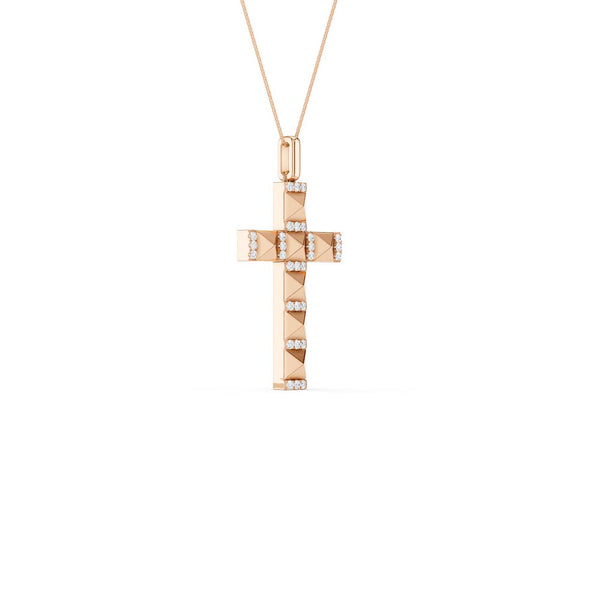Pyramid Cross Pendant Necklace