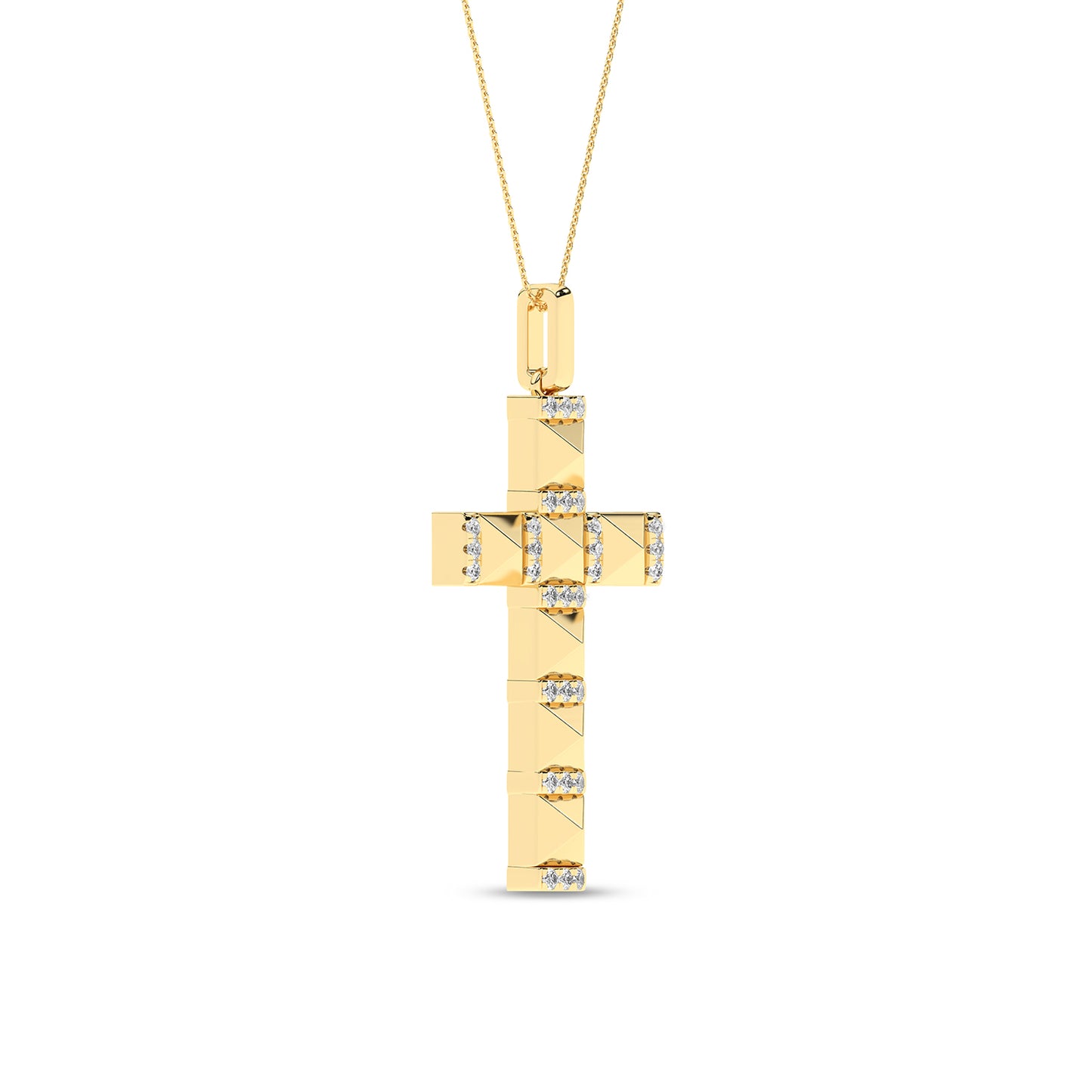 Pyramid Cross Pendant Necklace