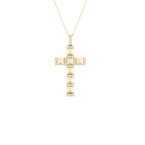 Pyramid Cross Pendant Necklace