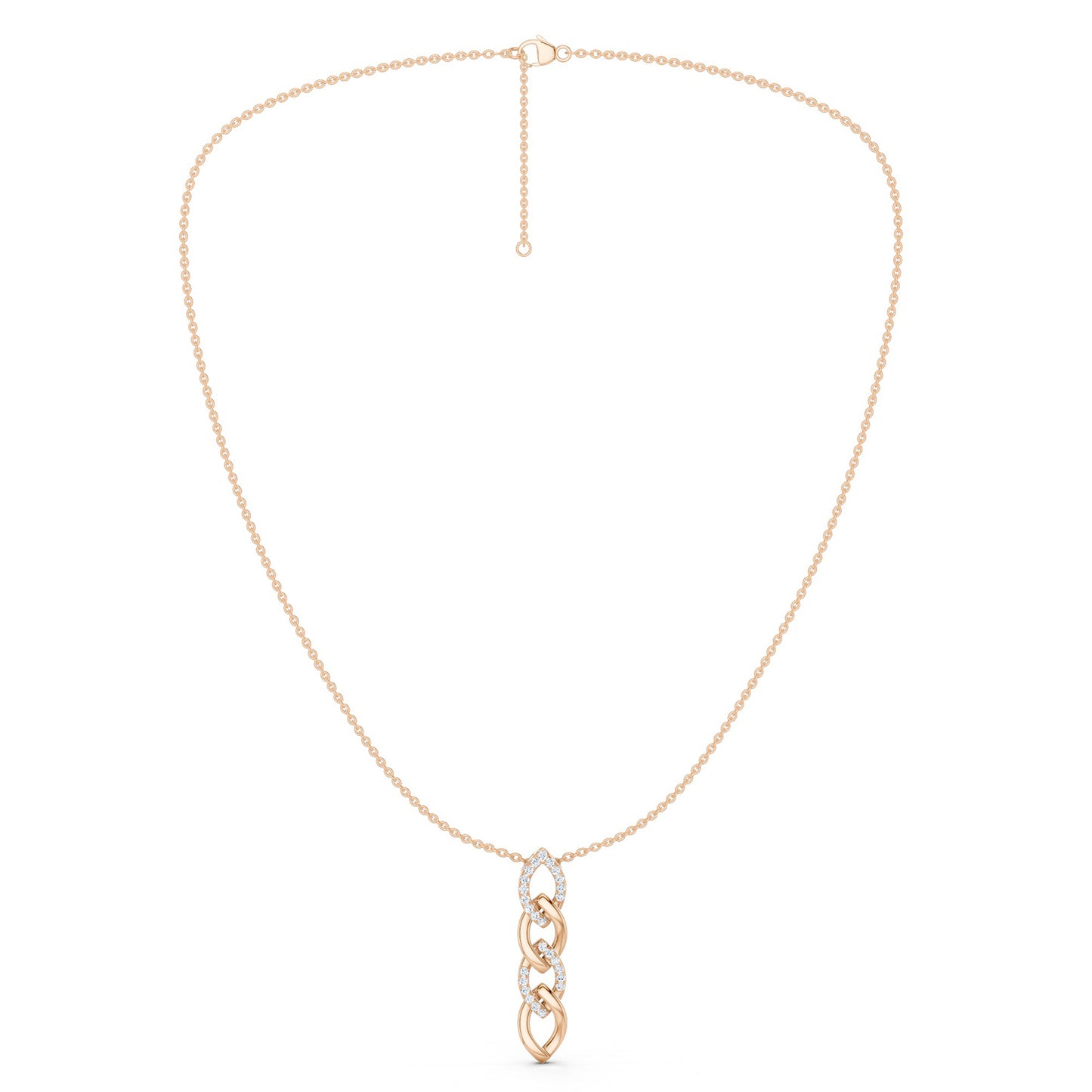 Alternating Cascading Diamond Waterfall Necklace