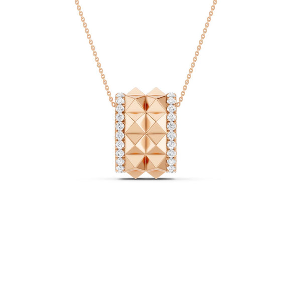 Two-Tier Pyramid Spiked Pendant Necklace