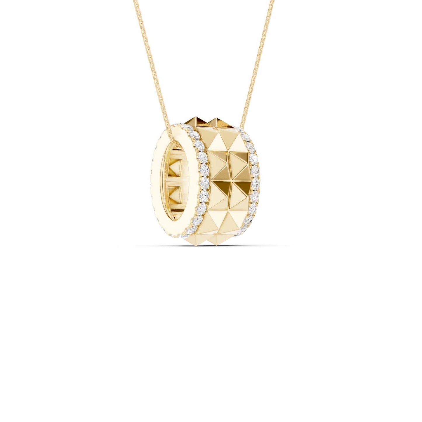 Two-Tier Pyramid Spiked Pendant Necklace