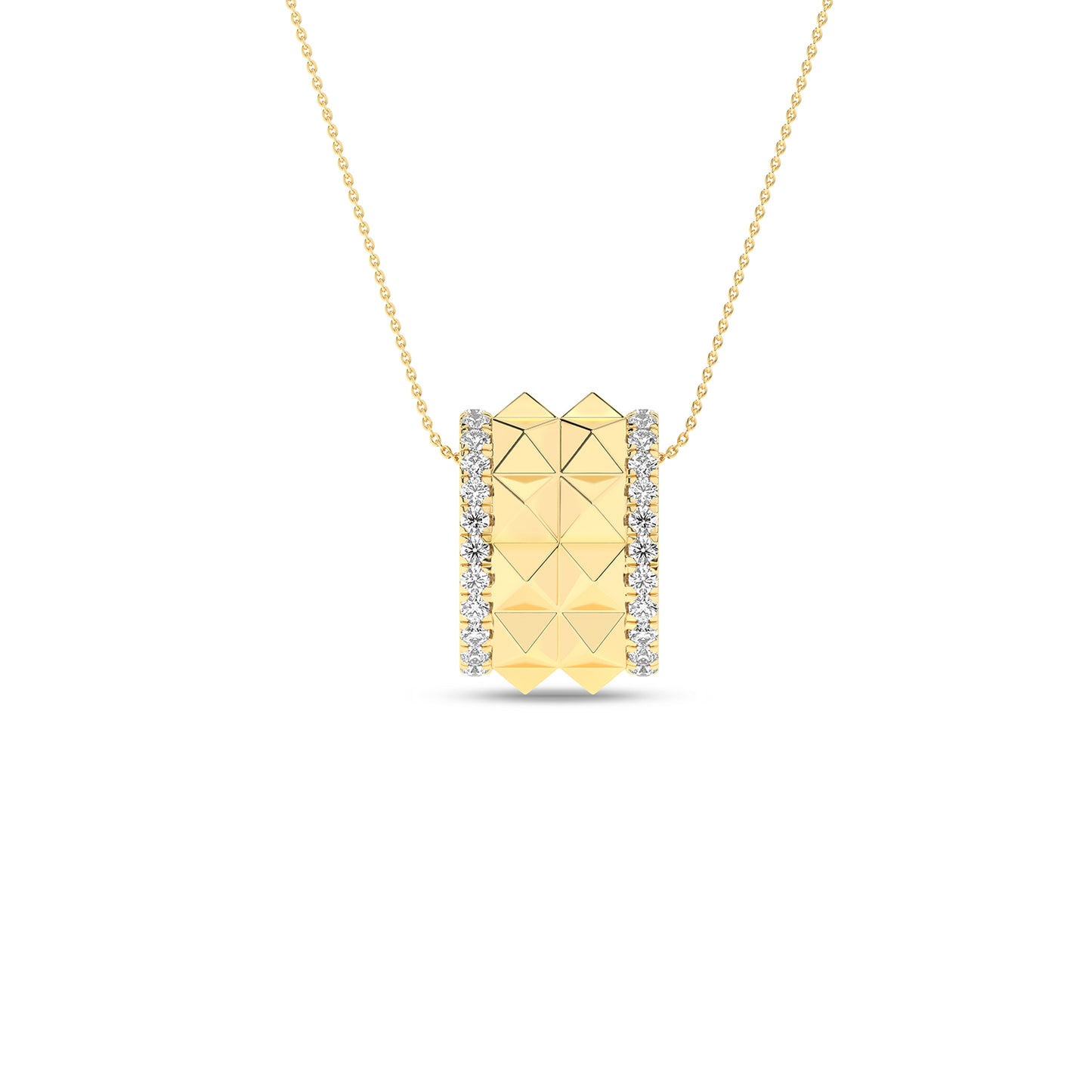 Two-Tier Pyramid Spiked Pendant Necklace