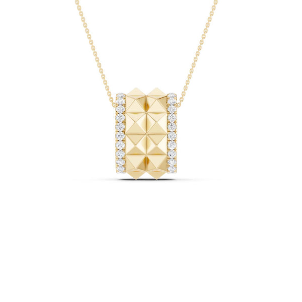 Two-Tier Pyramid Spiked Pendant Necklace