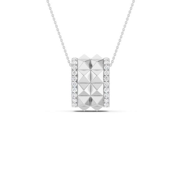 Two-Tier Pyramid Spiked Pendant Necklace
