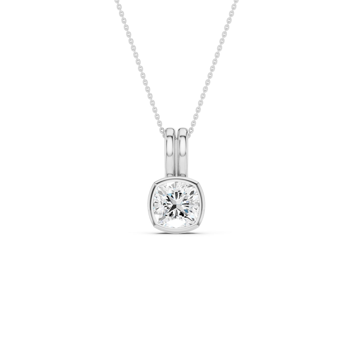 Coupled Cushion Bezel Necklace
