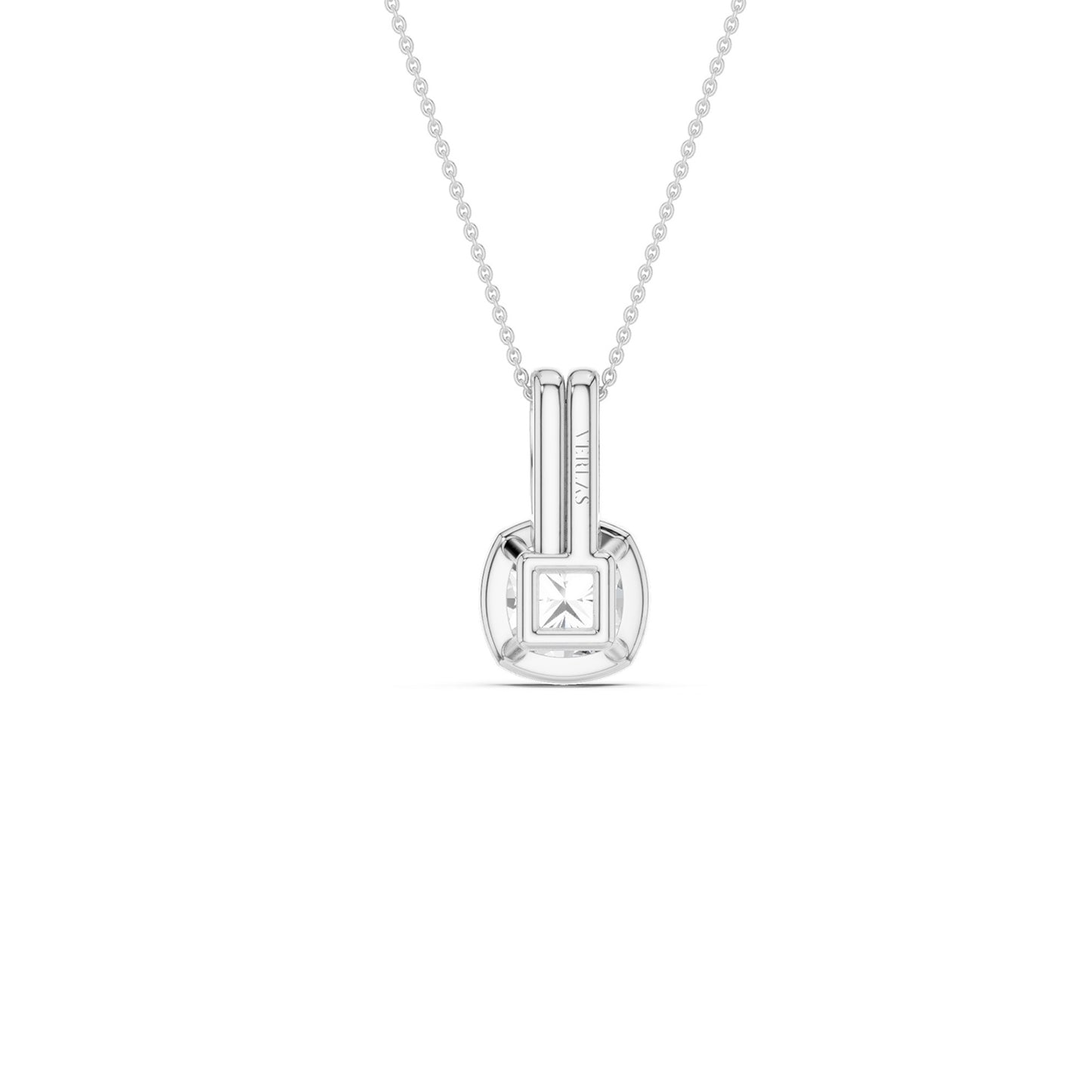 Coupled Cushion Bezel Necklace