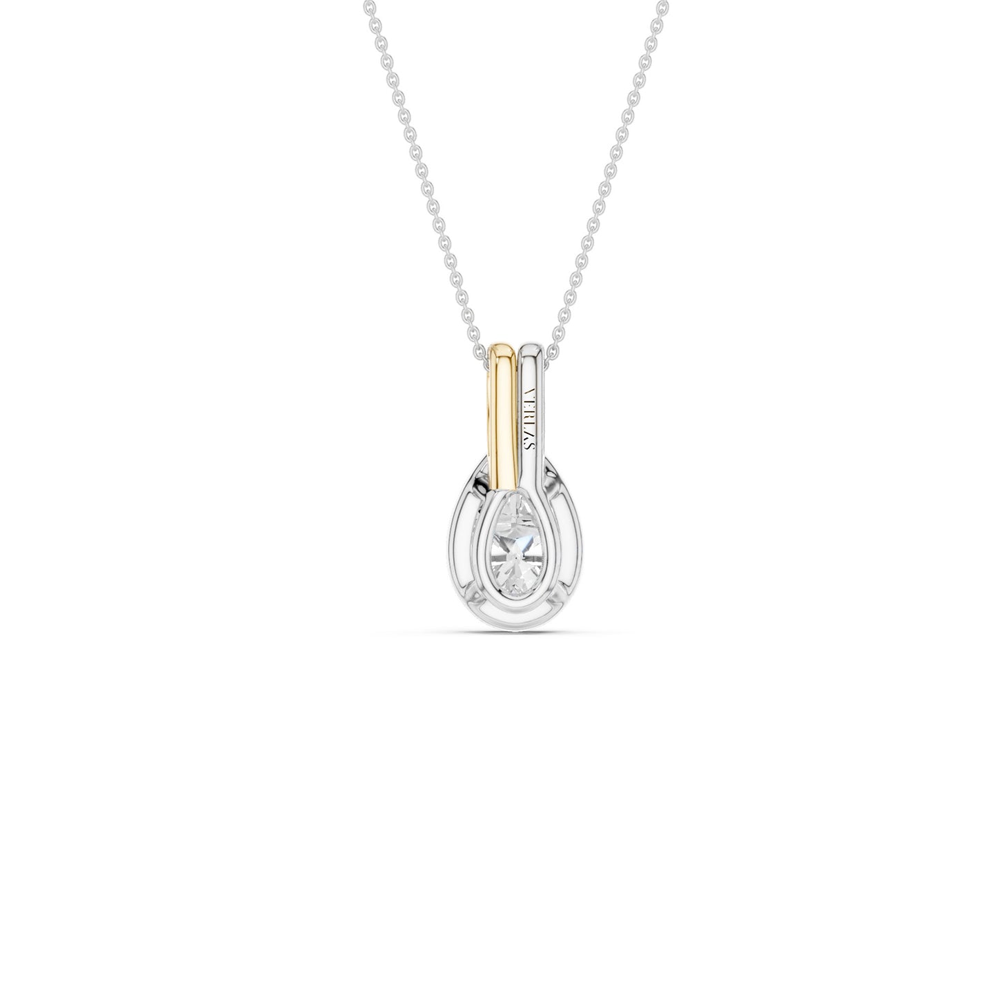 Coupled Pear Bezel Necklace