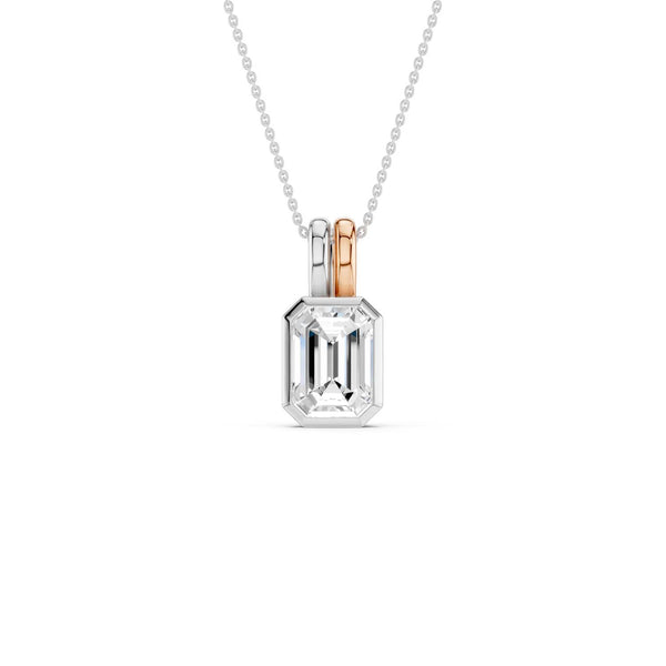 Coupled Emerald Bezel Necklace