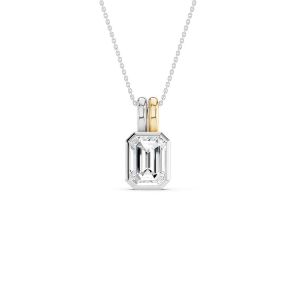 Coupled Emerald Bezel Necklace