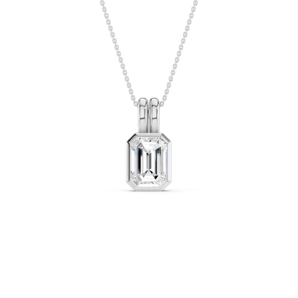 Coupled Emerald Bezel Necklace