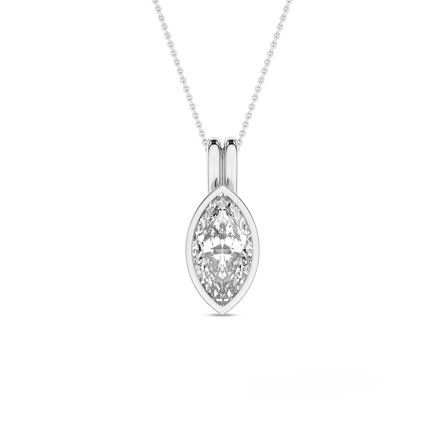 Coupled Marquise Bezel Necklace