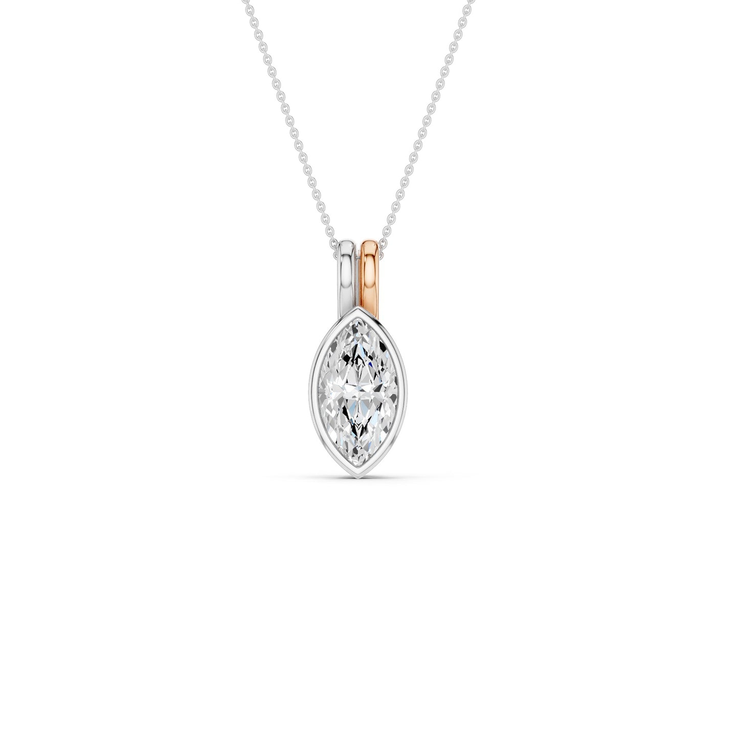 Coupled Marquise Bezel Necklace