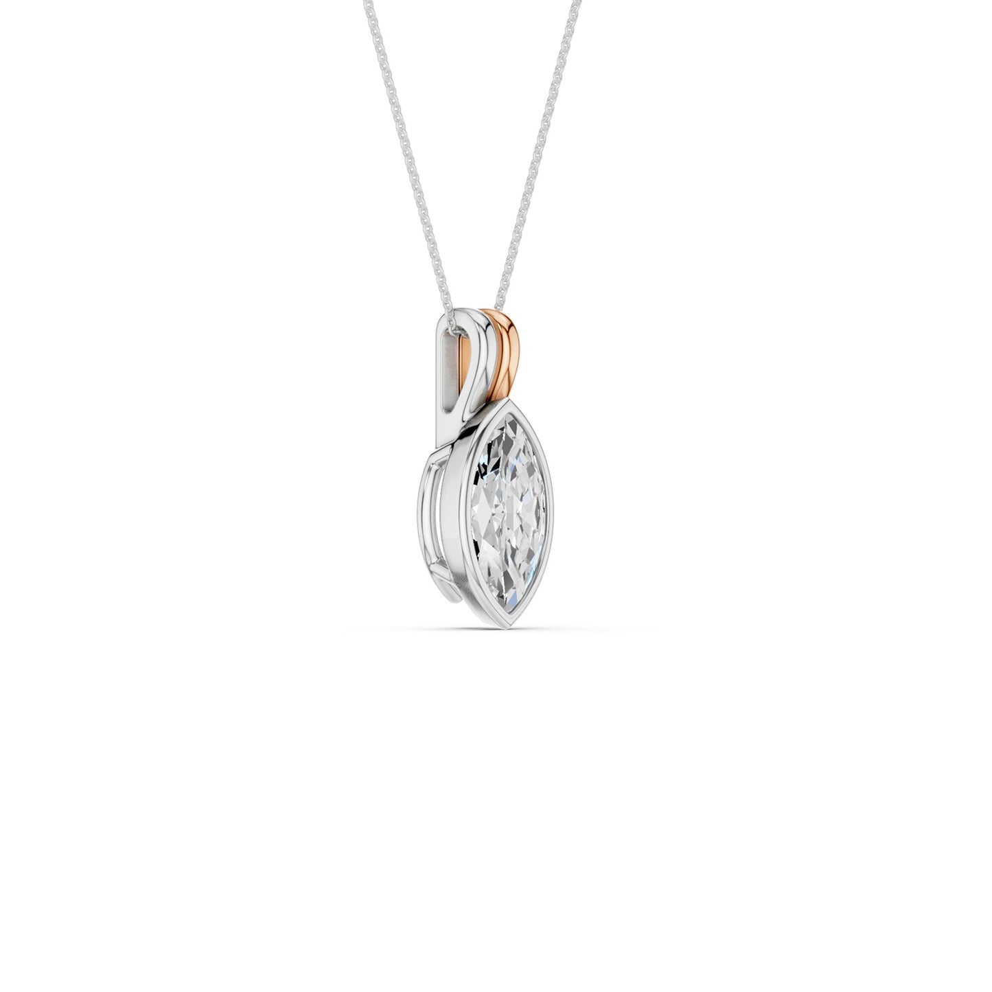 Coupled Marquise Bezel Necklace