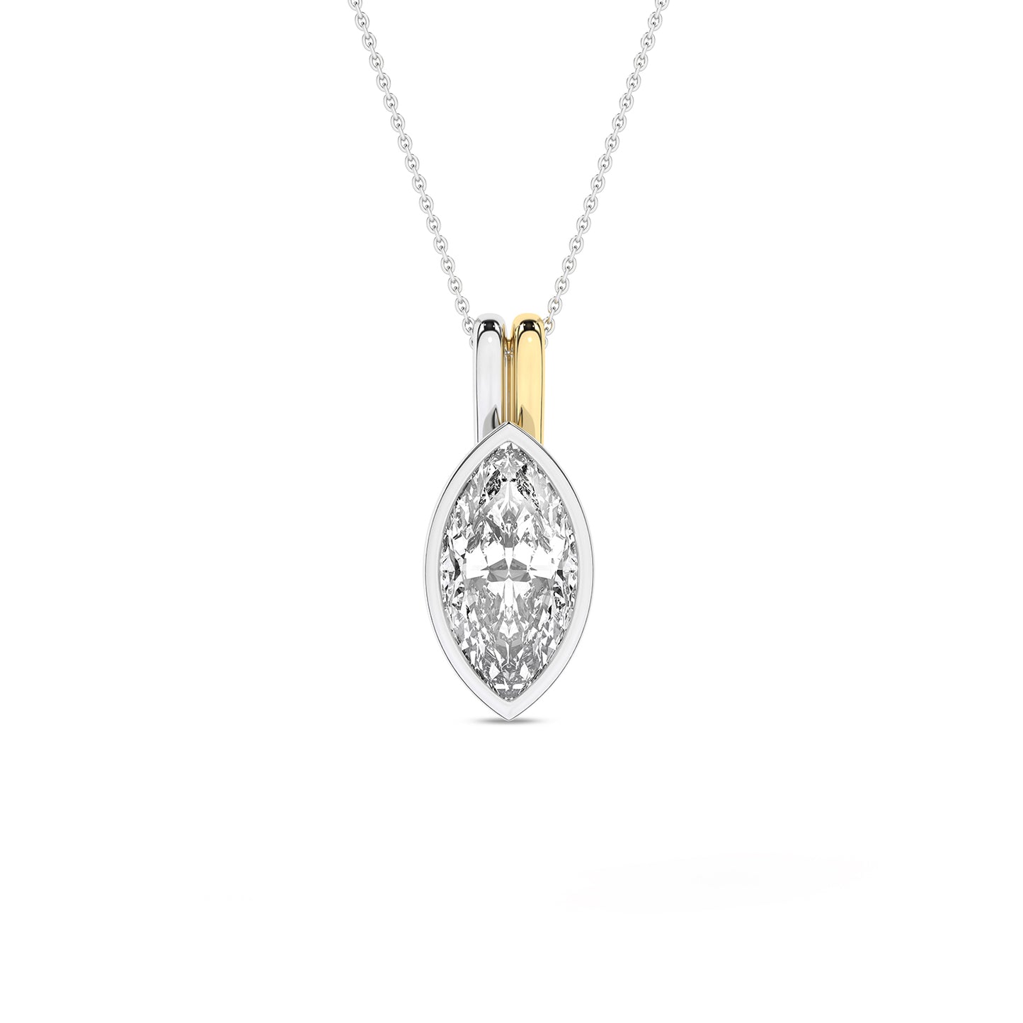 Coupled Marquise Bezel Necklace