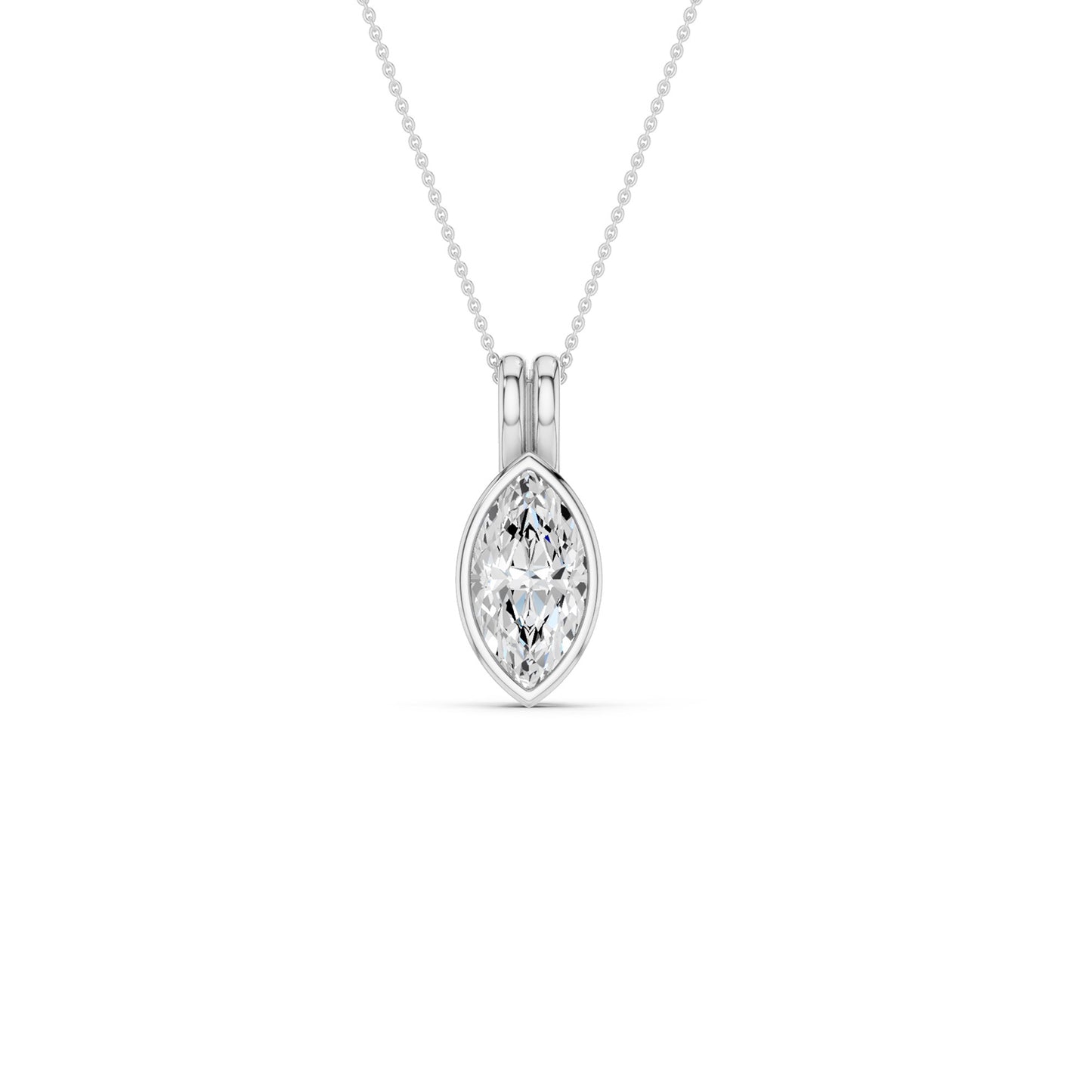 Coupled Marquise Bezel Necklace