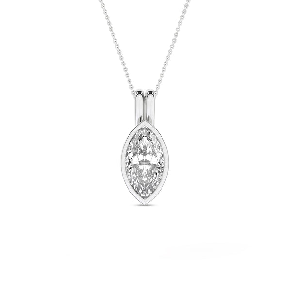 Coupled Marquise Bezel Necklace