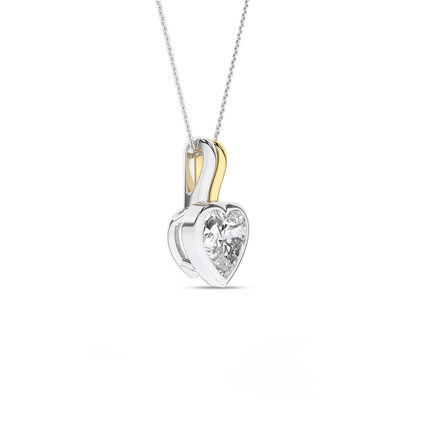 Coupled Heart Bezel Necklace