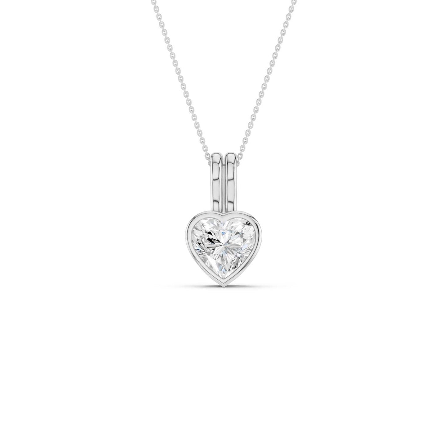 Coupled Heart Bezel Necklace