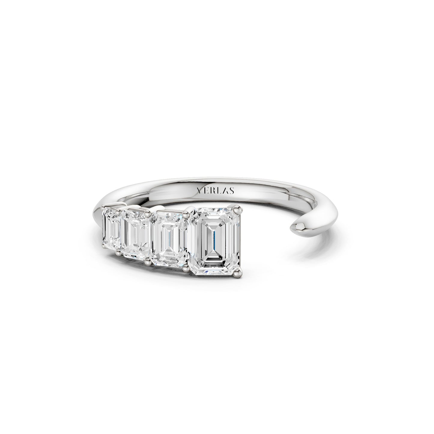 Emerald Crescendo Open Ring