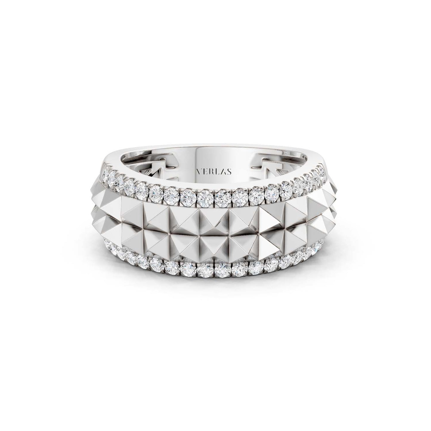 Two-Tier Pyramid Diamond Band