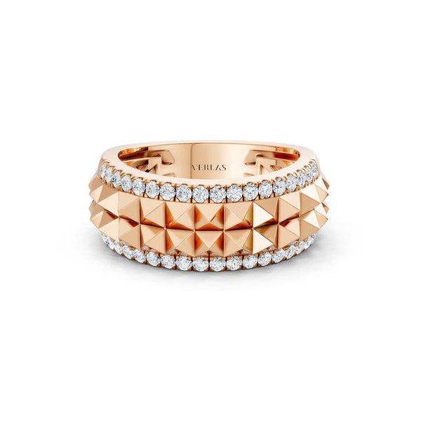 Two-Tier Pyramid Diamond Band