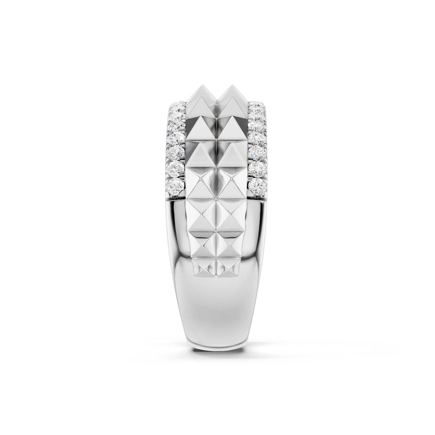 Two-Tier Pyramid Diamond Band